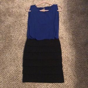 Blue and black dress